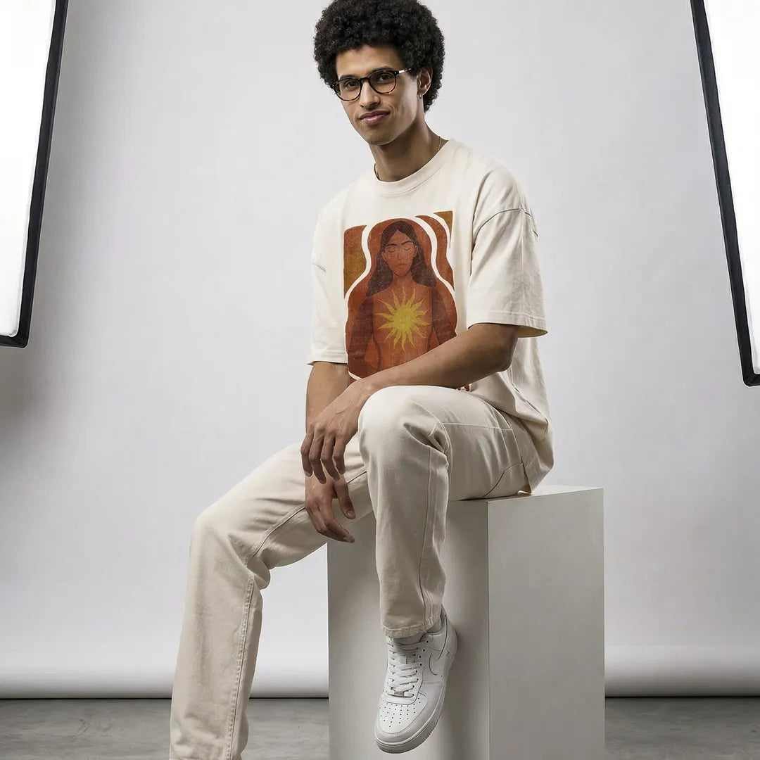 Camiseta Oversized MeuCorpo Masculina Off White 01