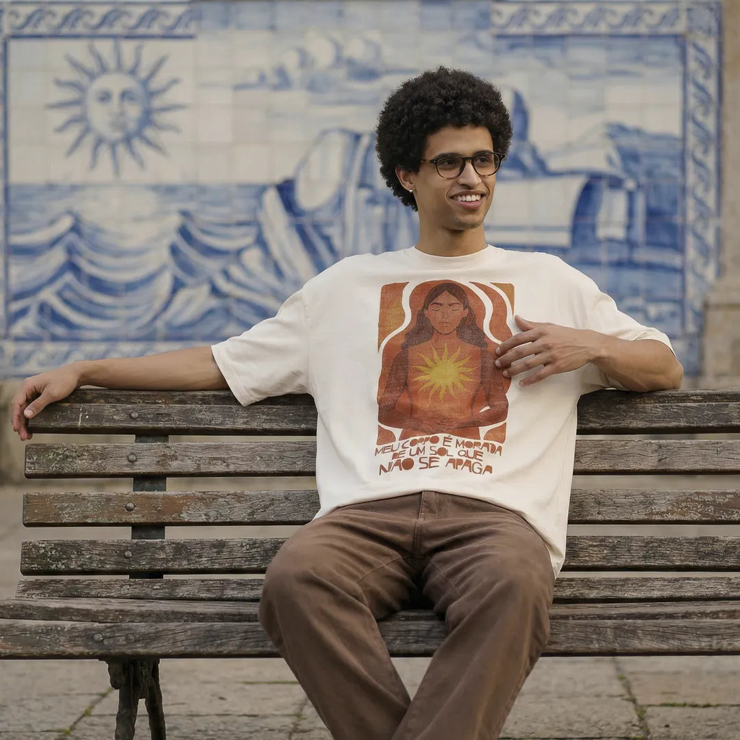 Camiseta Oversized MeuCorpo Masculina Off White 05