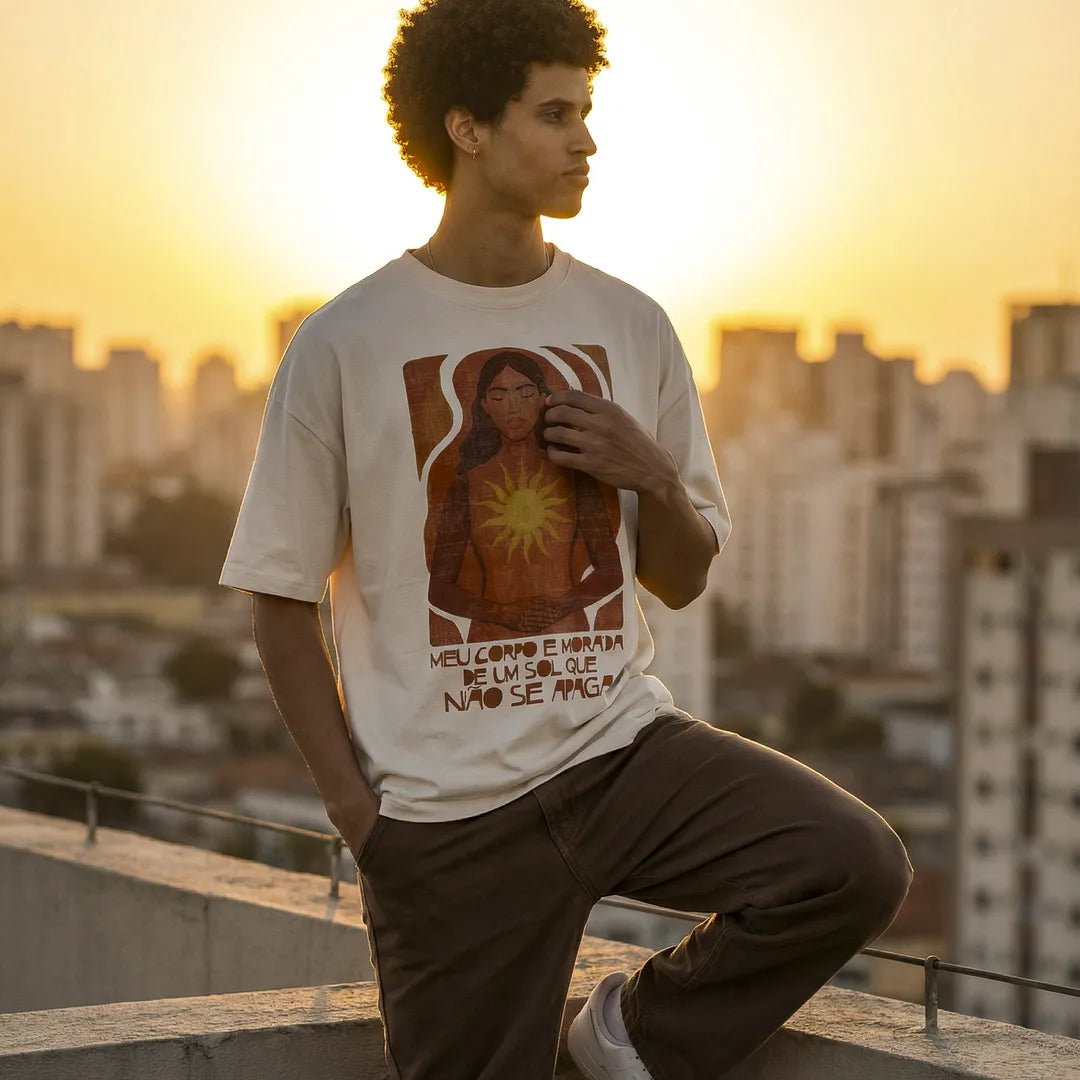 Camiseta Oversized MeuCorpo Masculina Off White 06