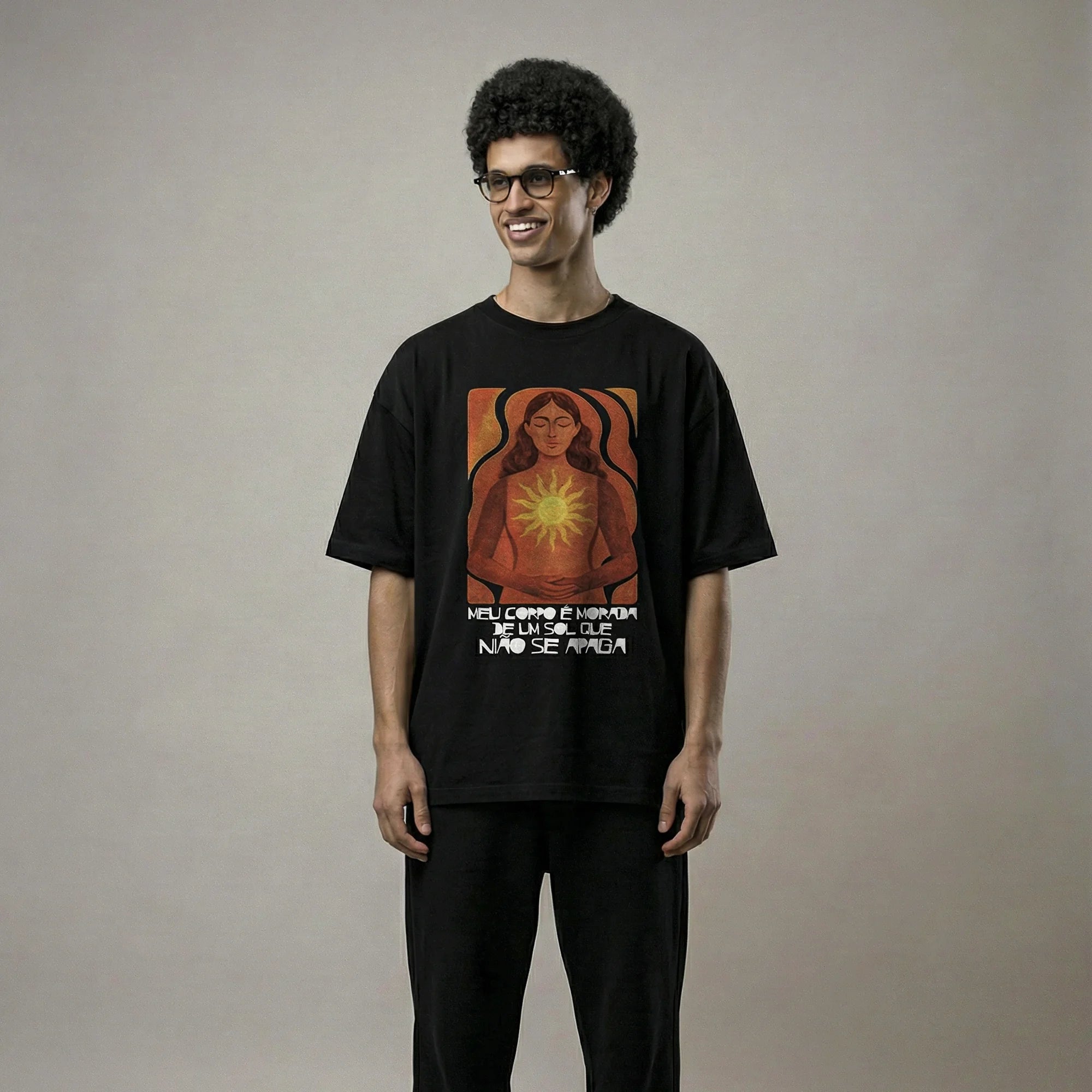 Camiseta Oversized MeuCorpo Masculina Preto