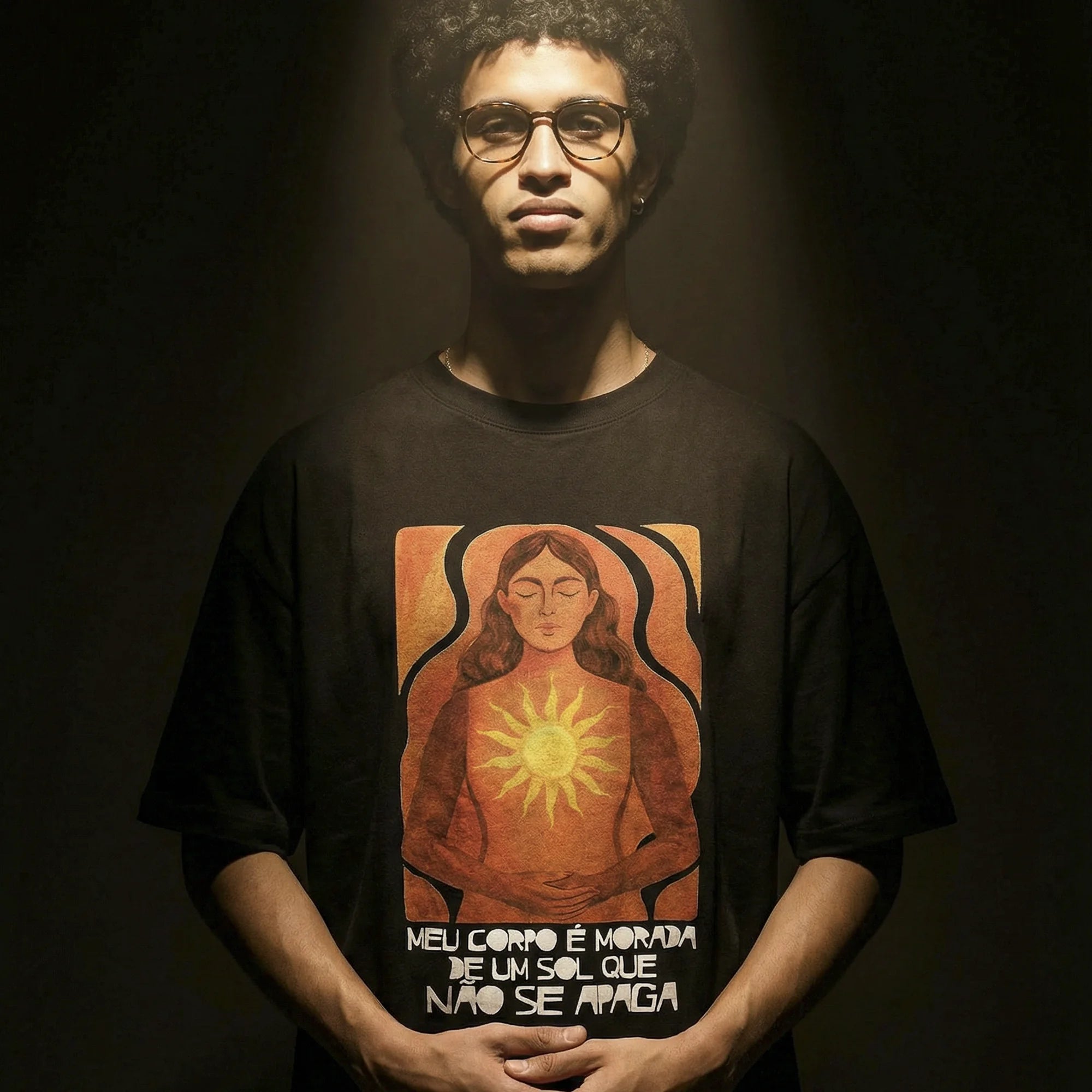 Camiseta Oversized MeuCorpo Masculina Preto