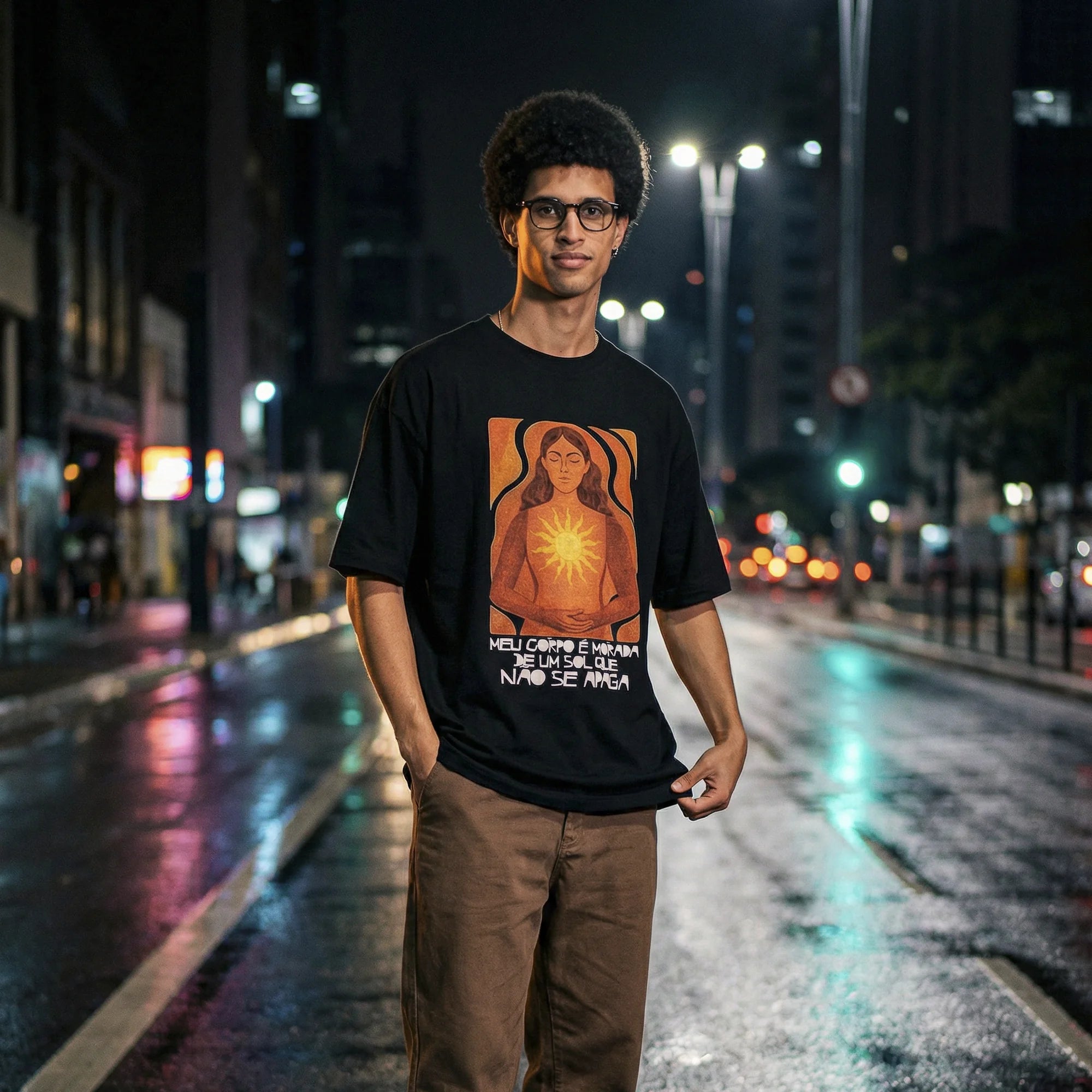 Camiseta Oversized MeuCorpo Masculina Preto