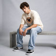 Camiseta Oversized NAOVOUPARAR Masculina Off-White