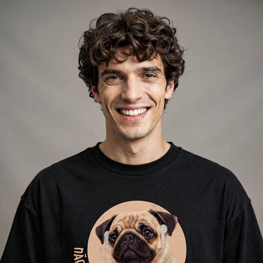 Camiseta Oversized Não Vou Parar Meu Áudio Masculina Preto