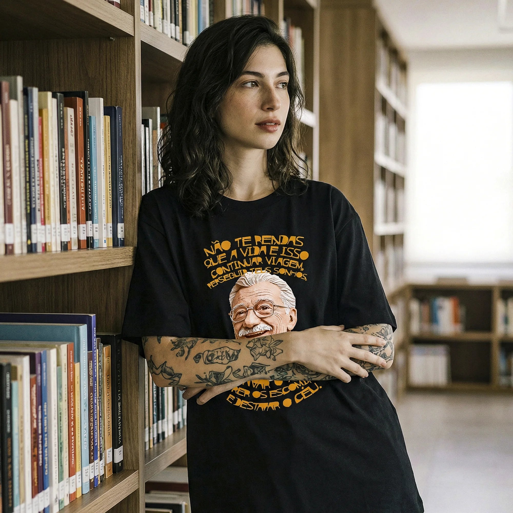 Camiseta Oversized NaoTeRendas Feminina Preto