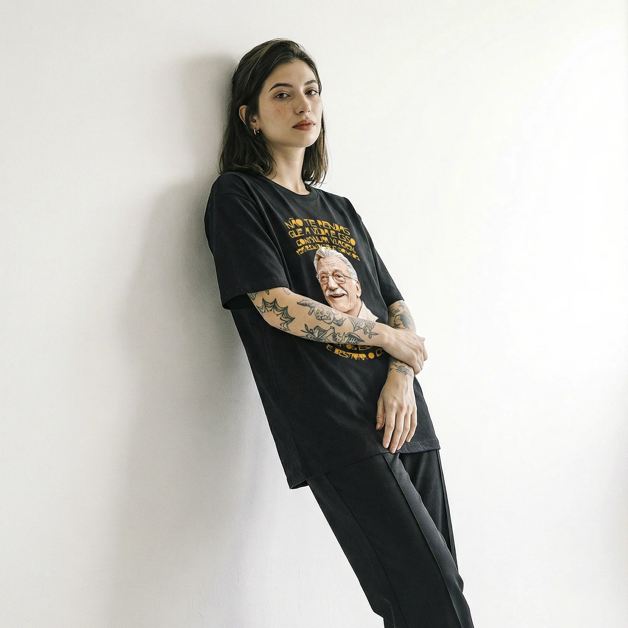 Camiseta Oversized NaoTeRendas Feminina Preto