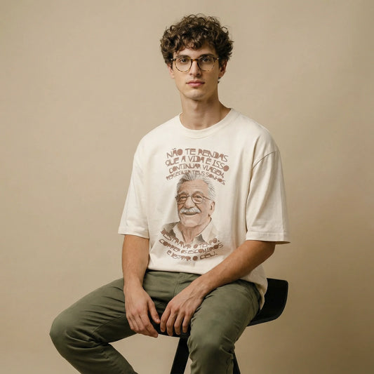 Camiseta Oversized NaoTeRendas Masculina Off-White