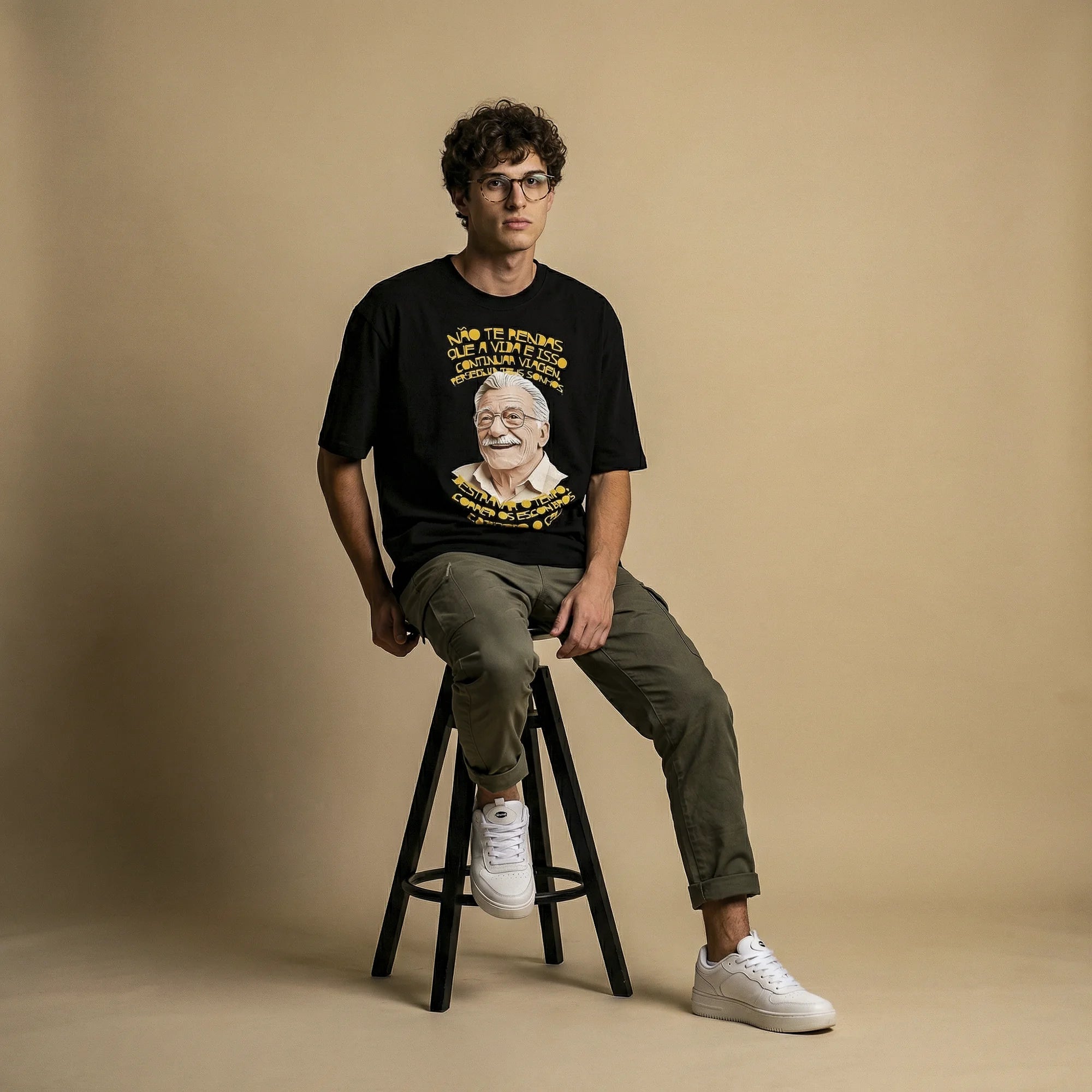 Camiseta Oversized NaoTeRendas Masculina Preto