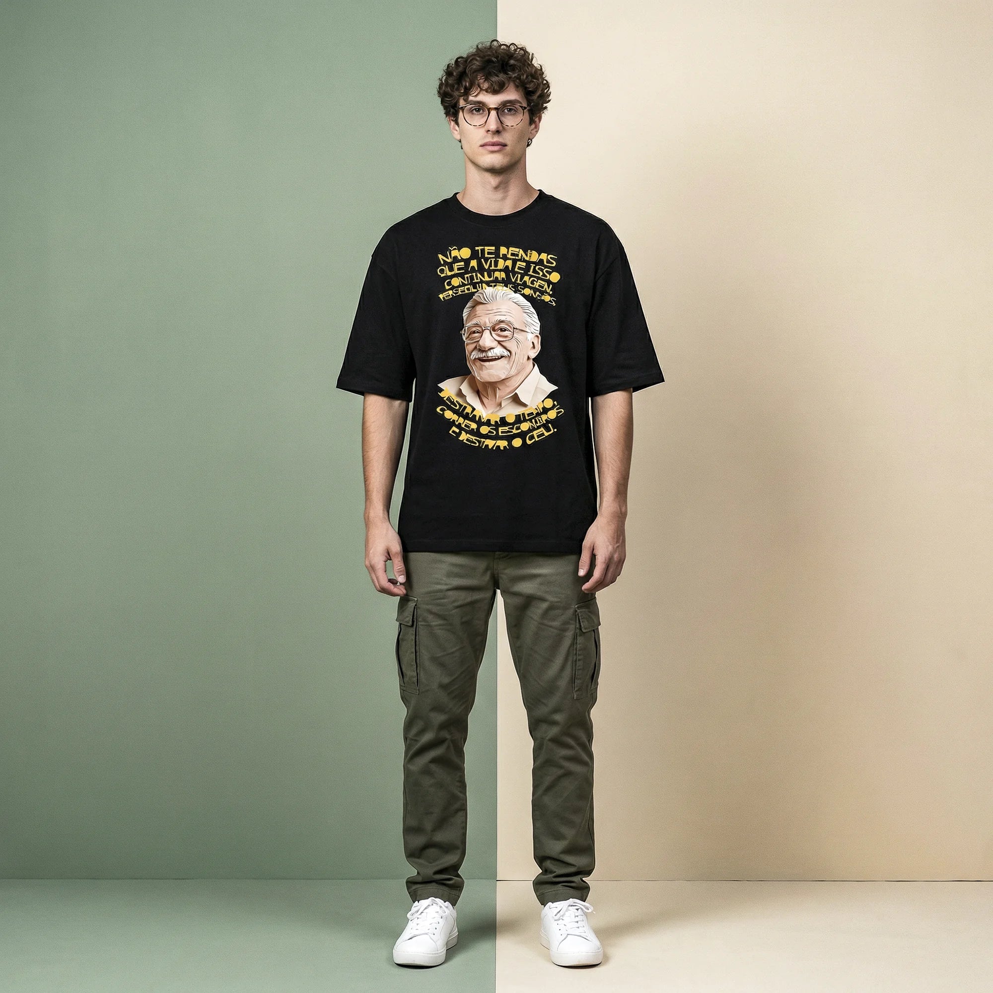 Camiseta Oversized NaoTeRendas Masculina Preto