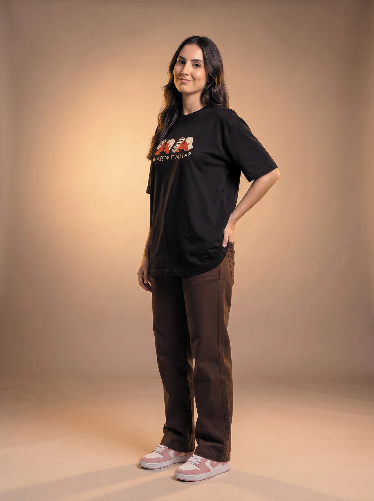 Camiseta Oversized O Afeto Te Afeta? - Feminina Preto
