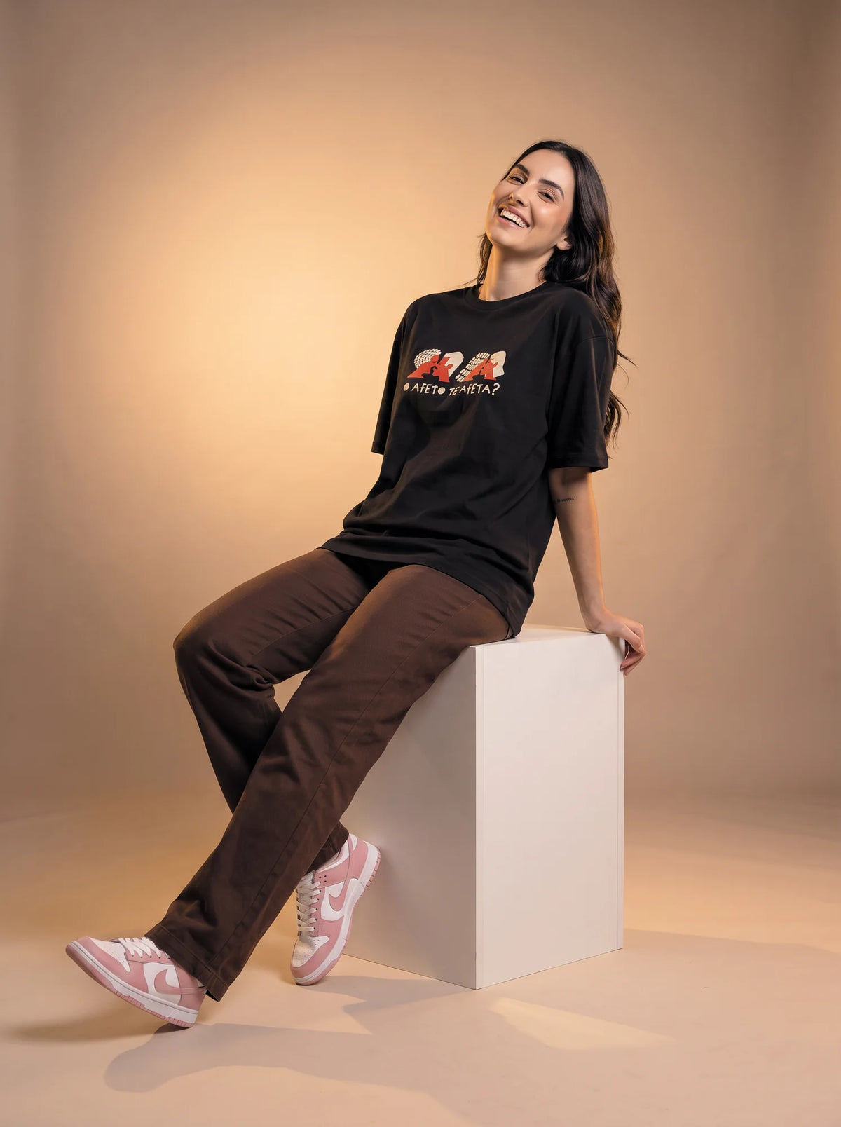 Camiseta Oversized O Afeto Te Afeta? - Feminina Preto