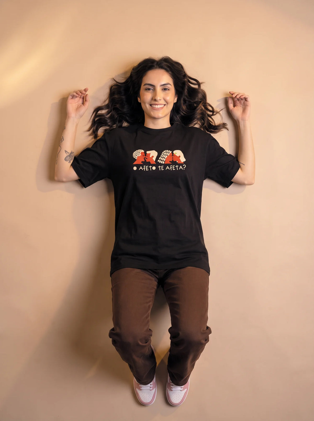 Camiseta Oversized O Afeto Te Afeta? - Feminina Preto