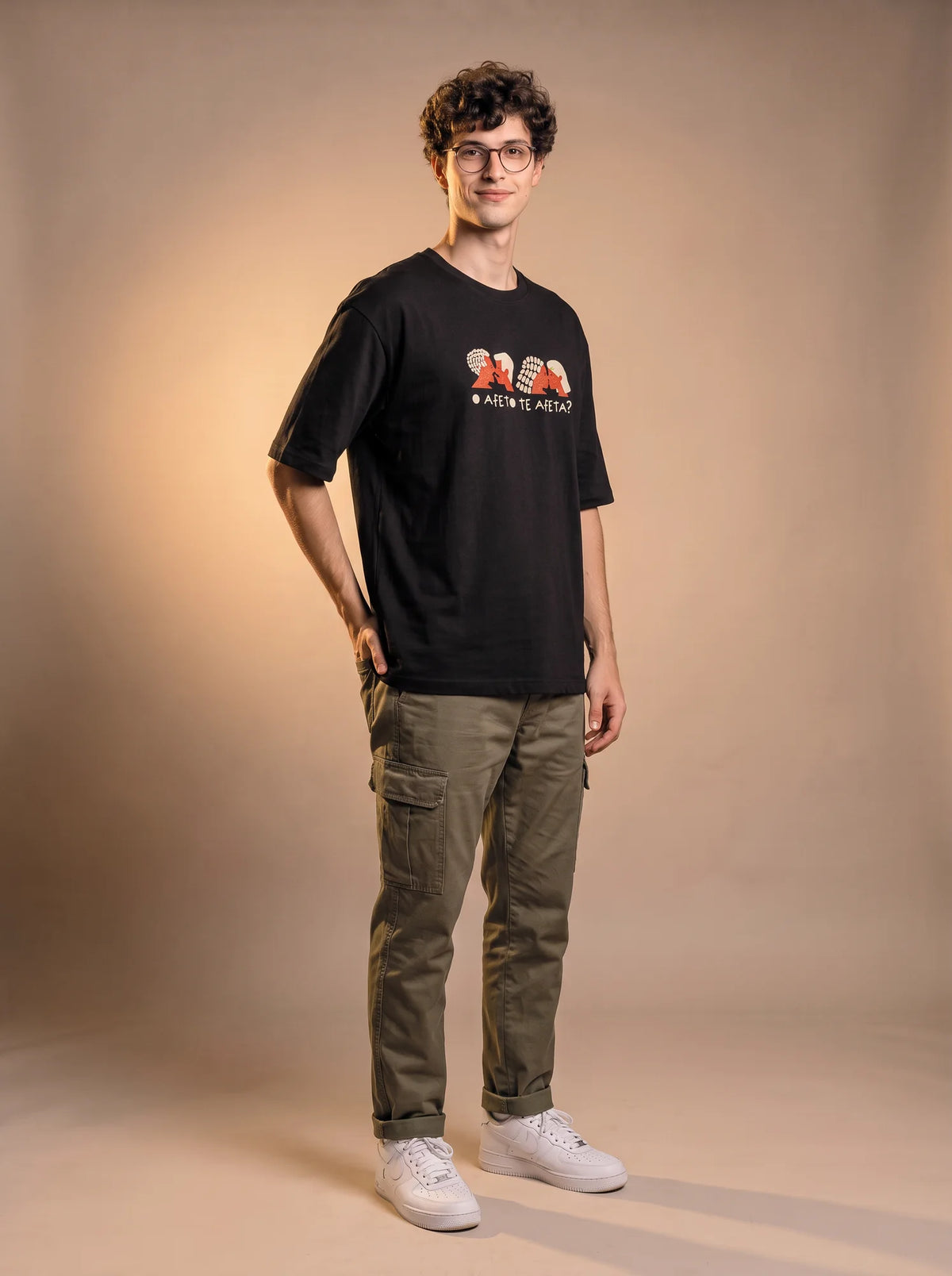 Camiseta Oversized O Afeto Te Afeta? - Masculina Preto