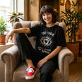 Camiseta Oversized OLHOS-AMOR Feminina Preto