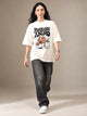 Camiseta Oversized Procurando Ânimo - Feminina Off-White