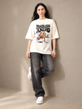 Camiseta Oversized Procurando Ânimo - Feminina Off-White