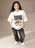 Camiseta Oversized Procurando Ânimo - Feminina Off-White