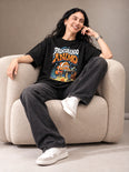 Camiseta Oversized Procurando Ânimo - Feminina Preto