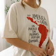 Camiseta Oversized Soy America Latina Feminina Off-White