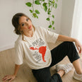 Camiseta Oversized Soy America Latina Feminina Off-White