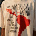 Camiseta Oversized Soy America Latina Masculina Off-White