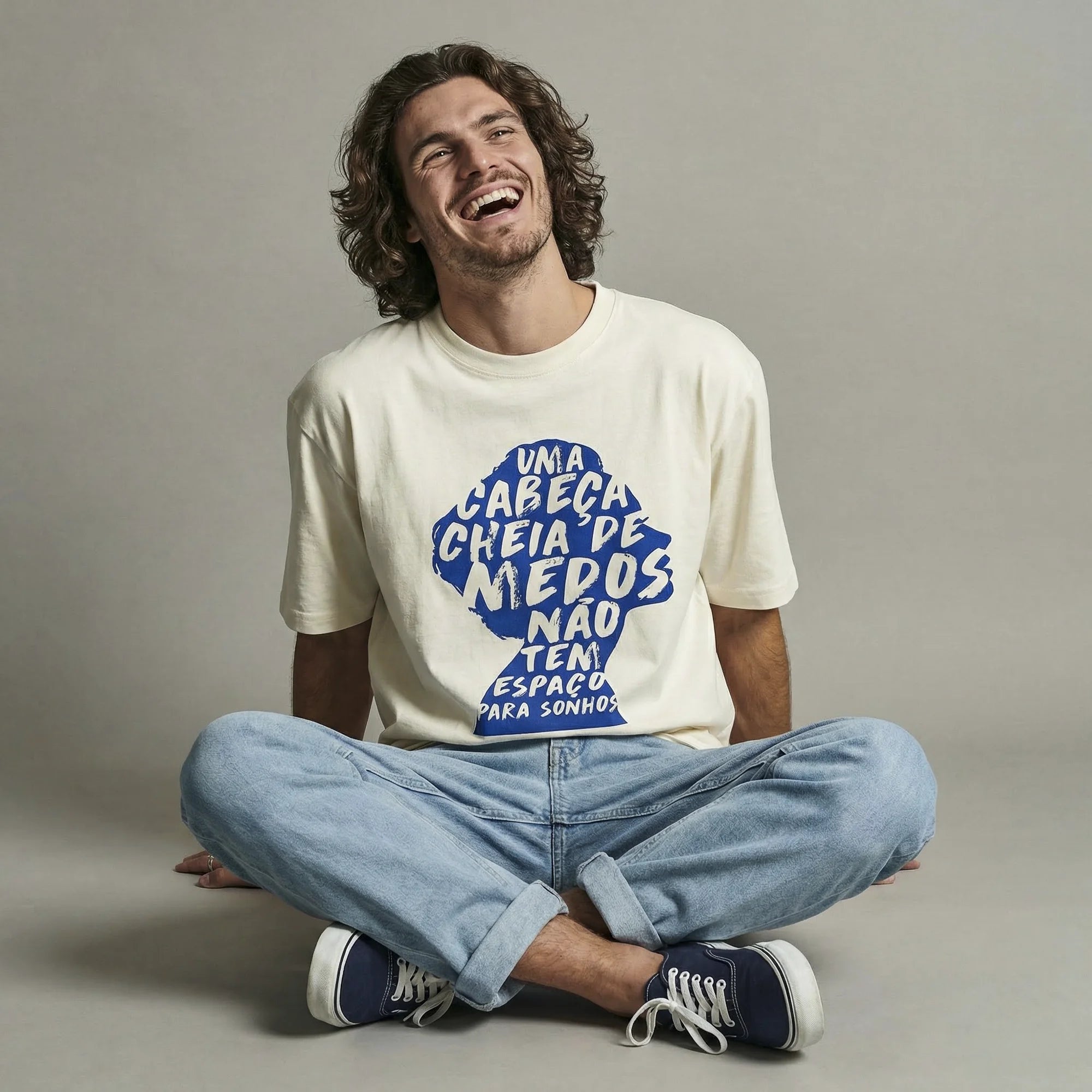 Camiseta Oversized cabecamedos Masculina Off-White