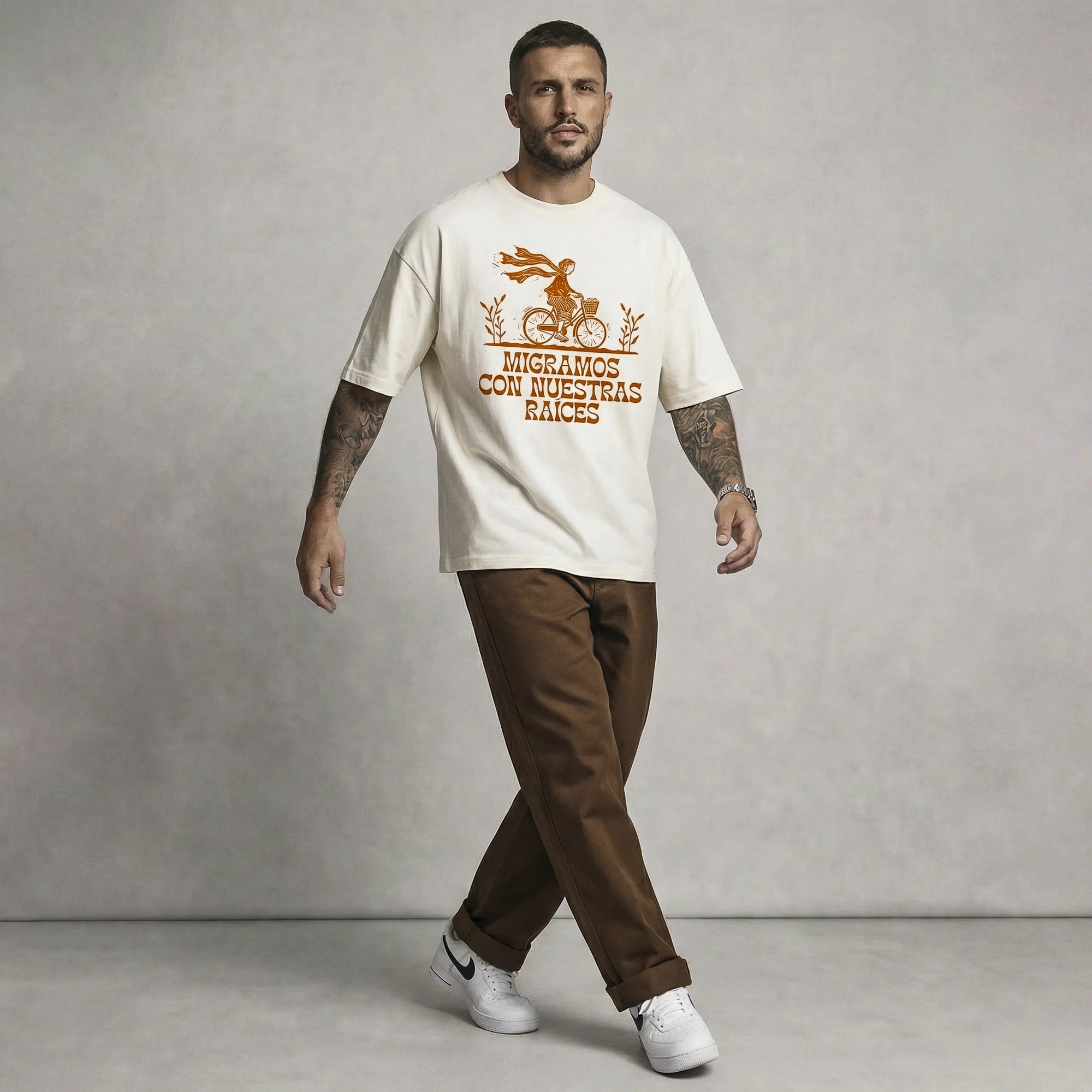 Camiseta Oversized migramos Masculina Off-White