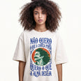 Camiseta Oversized naoquero Feminina Off-White