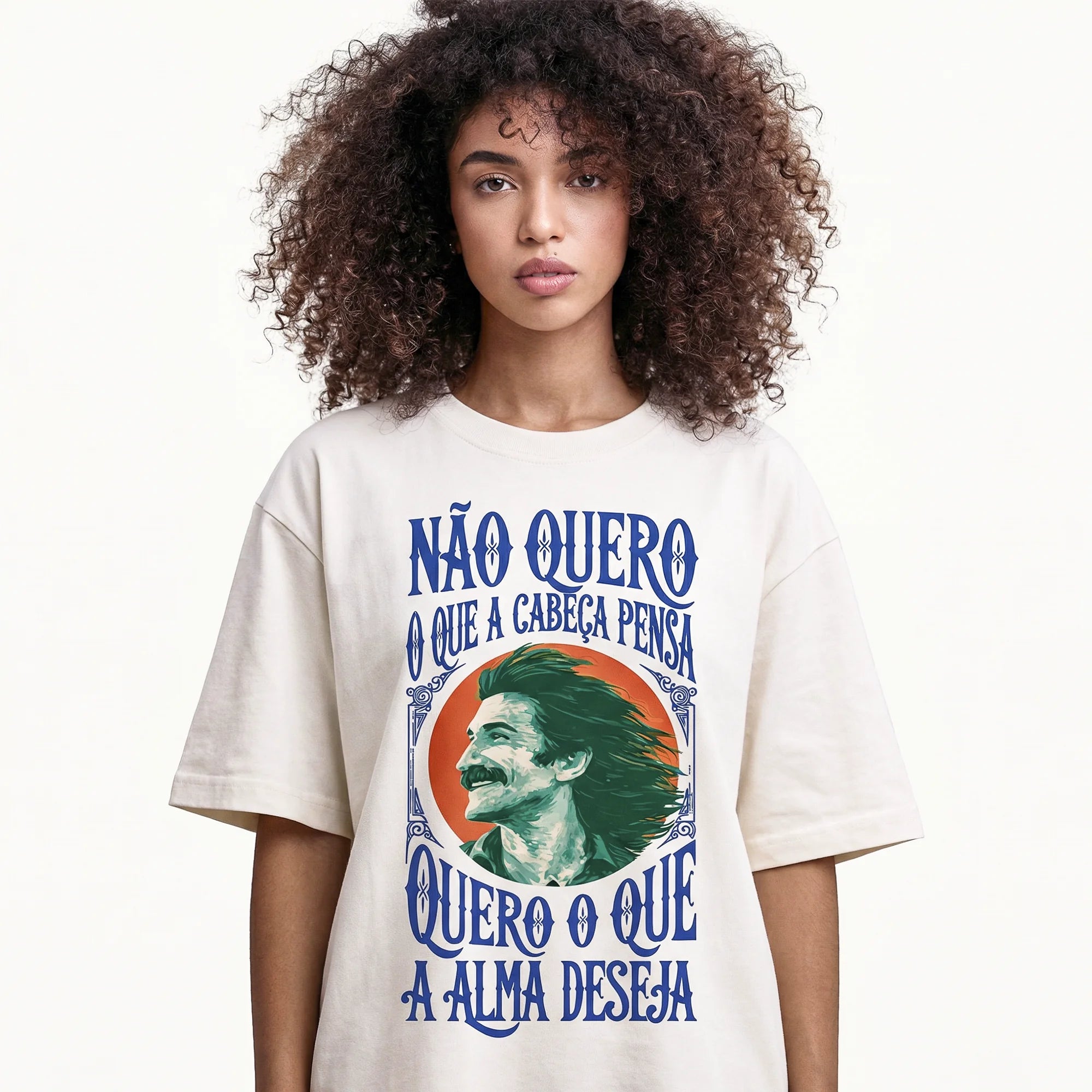 Camiseta Oversized naoquero Feminina Off-White