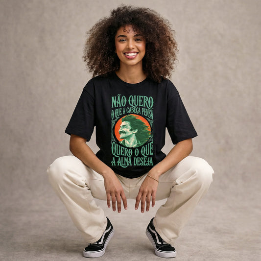 Camiseta Oversized naoquero Feminina Preto