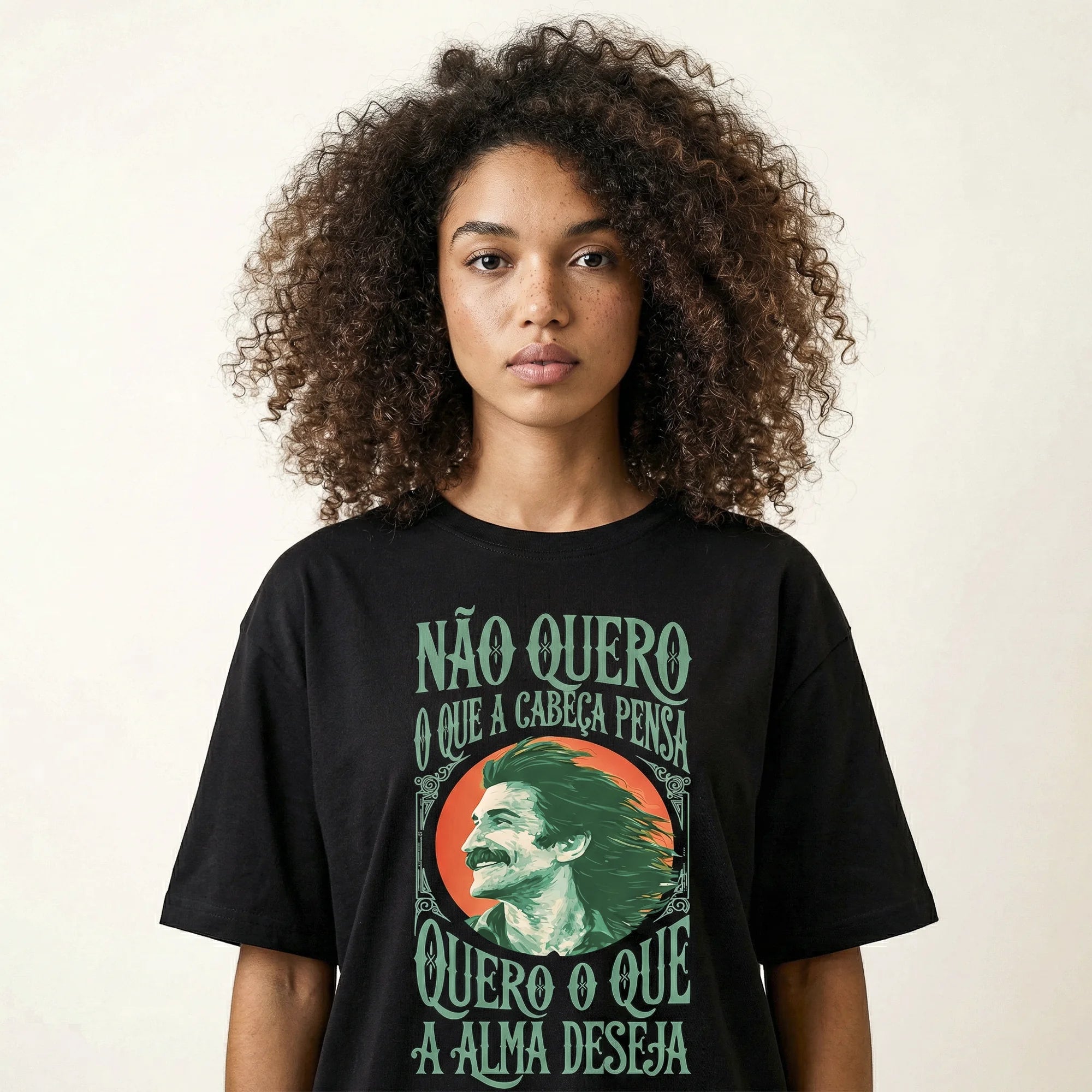 Camiseta Oversized naoquero Feminina Preto