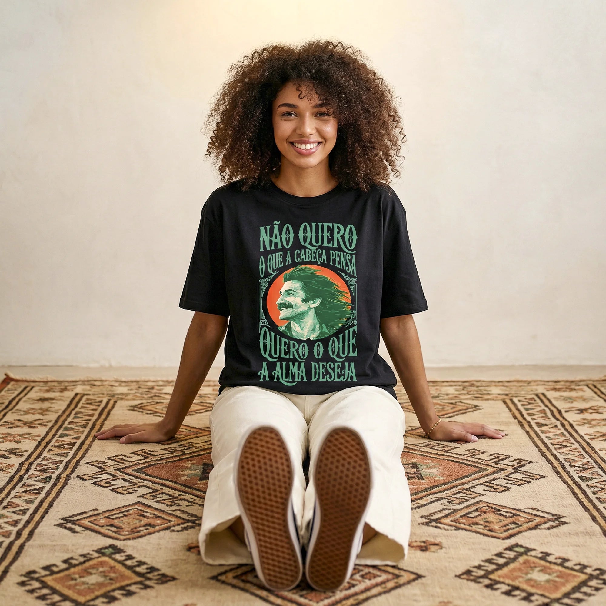 Camiseta Oversized naoquero Feminina Preto