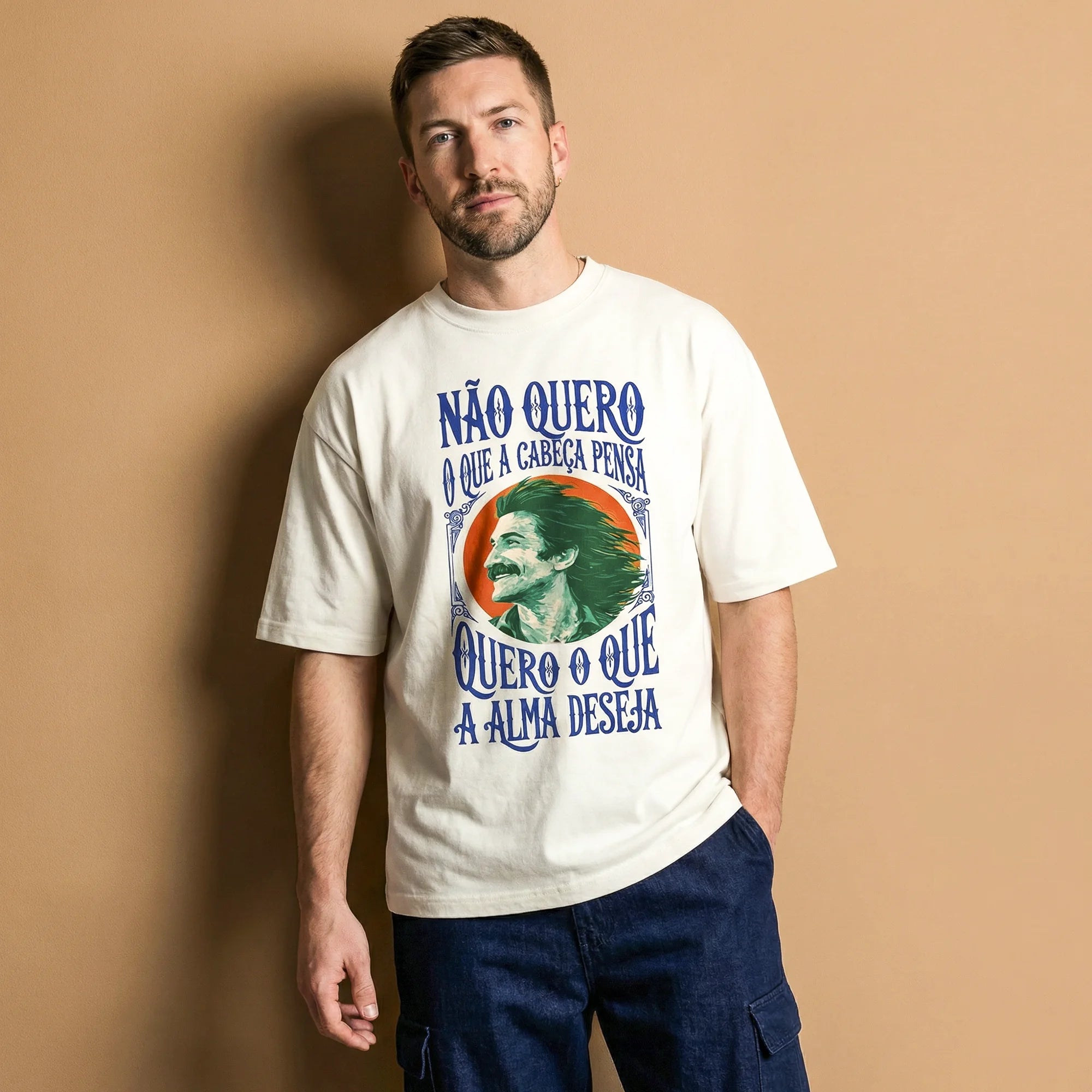 Camiseta Oversized naoquero Masculina Off-White