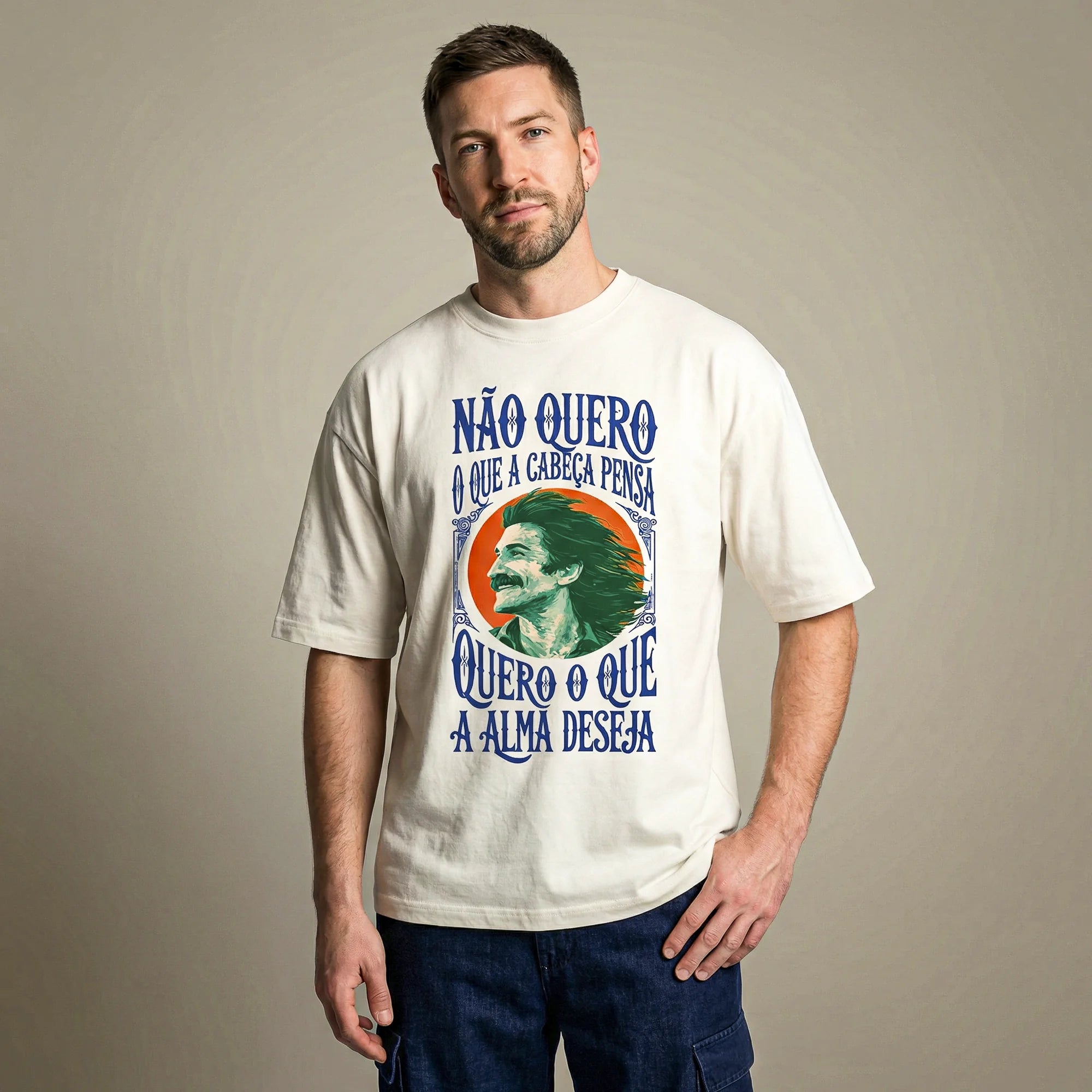 Camiseta Oversized naoquero Masculina Off-White