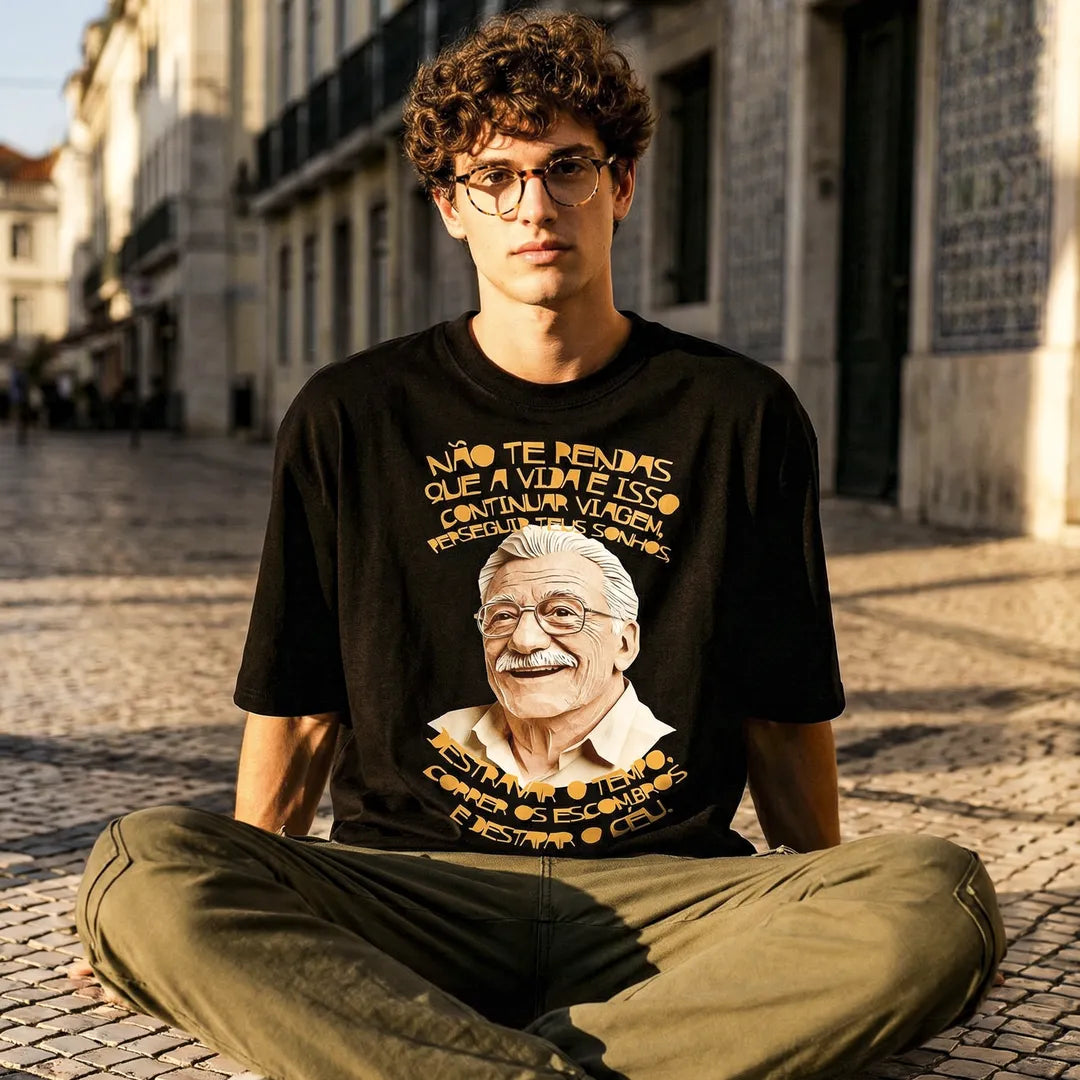 Camiseta Oversized Não Te Rendas Masculina Preto