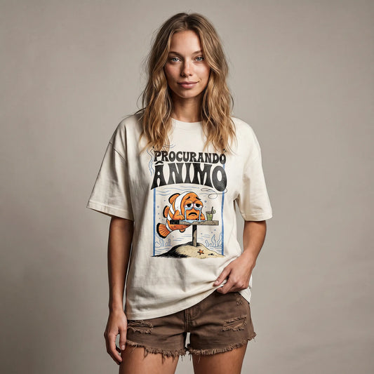 Camiseta Oversized Procurando Animo Feminina Off-White 02