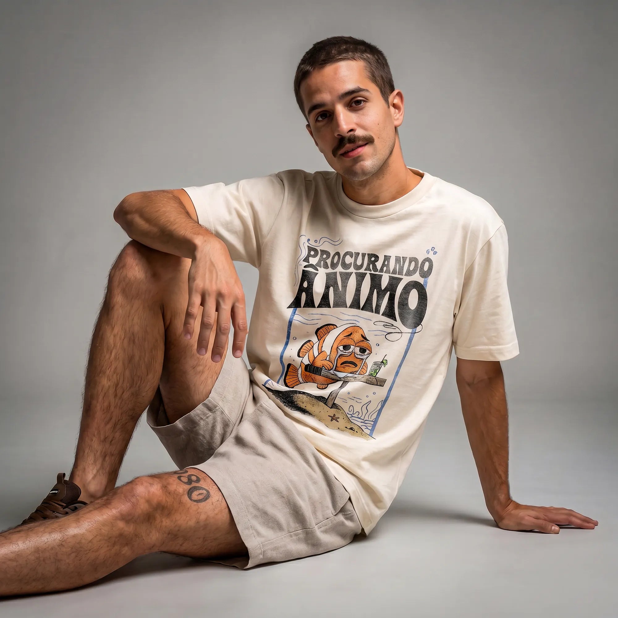 Camiseta Oversized Procurando Animo Masculina Off-White 02
