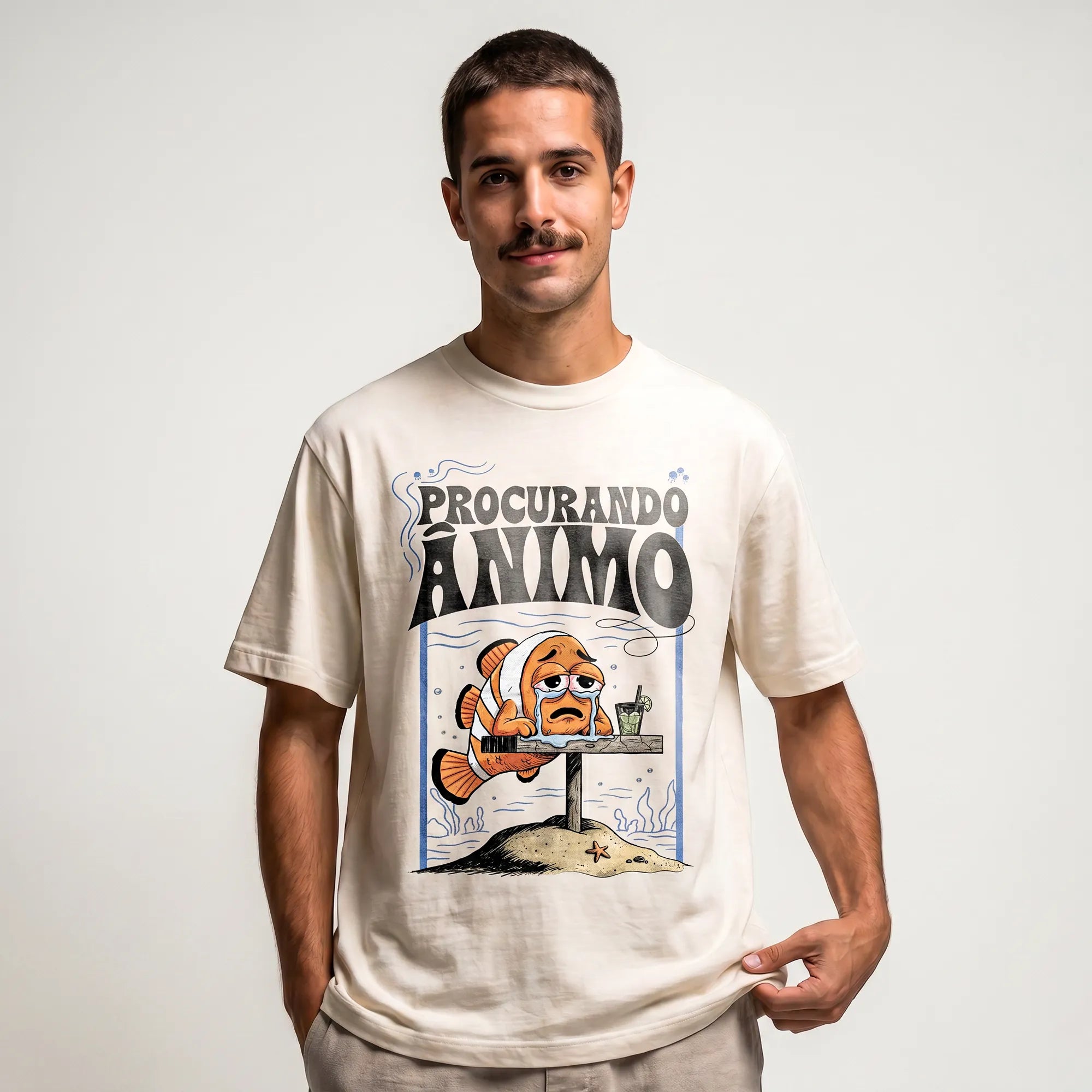 Camiseta Oversized Procurando Animo Masculina Off-White 03