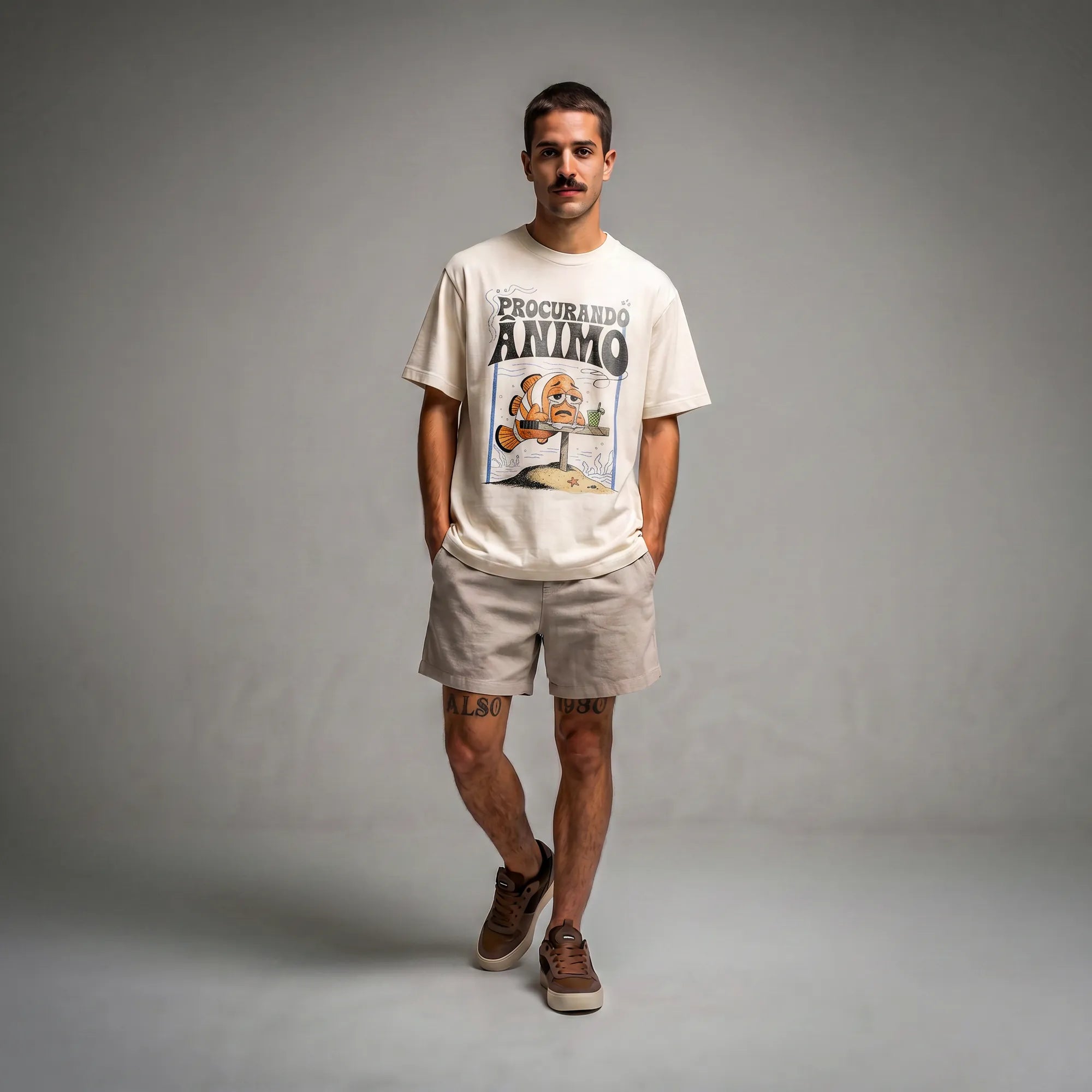Camiseta Oversized Procurando Animo Masculina Off-White 04