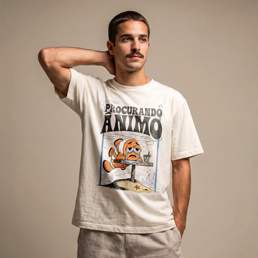 Camiseta Oversized Procurando Animo Masculina Off-White 05