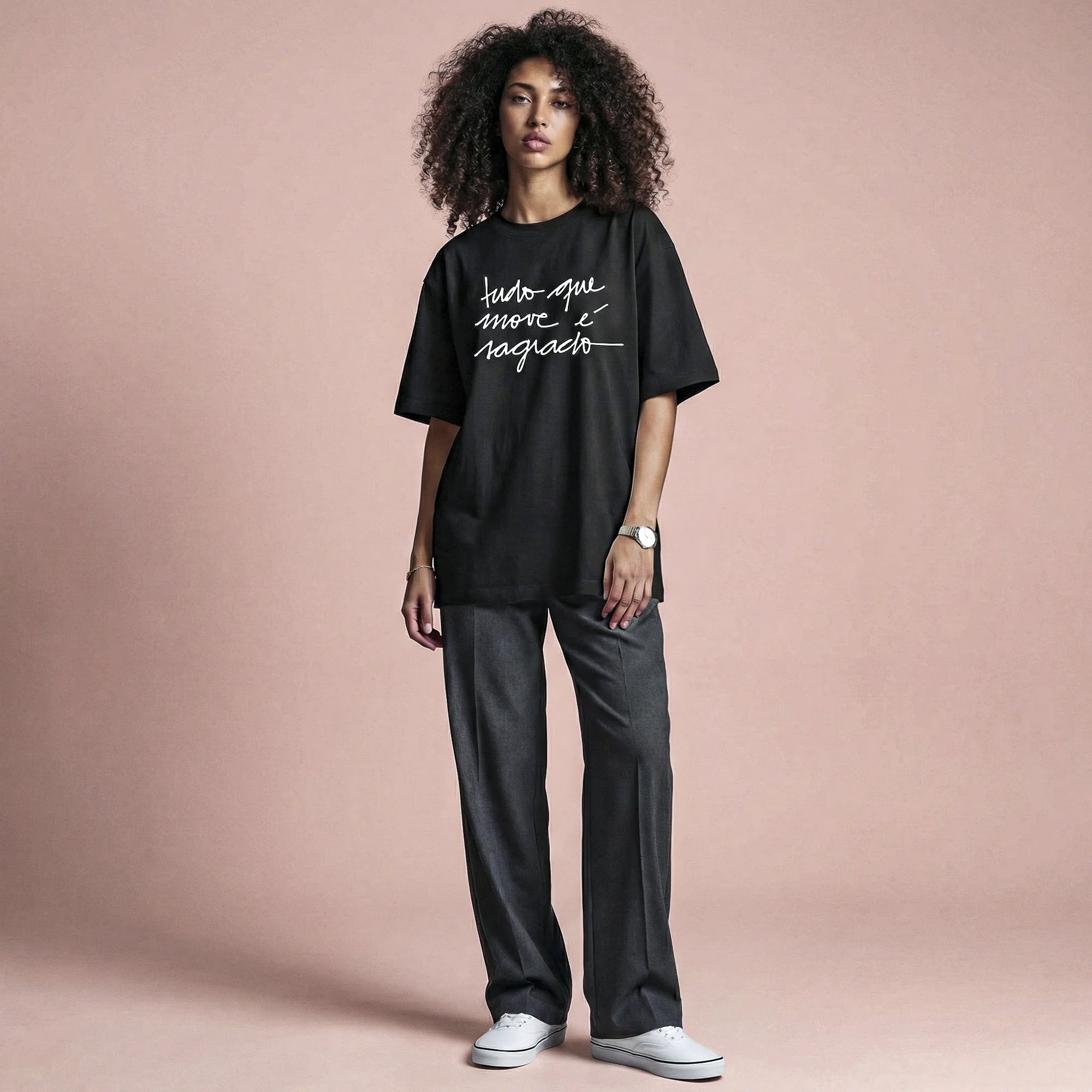 Camiseta Oversized tudomove Feminina Preto