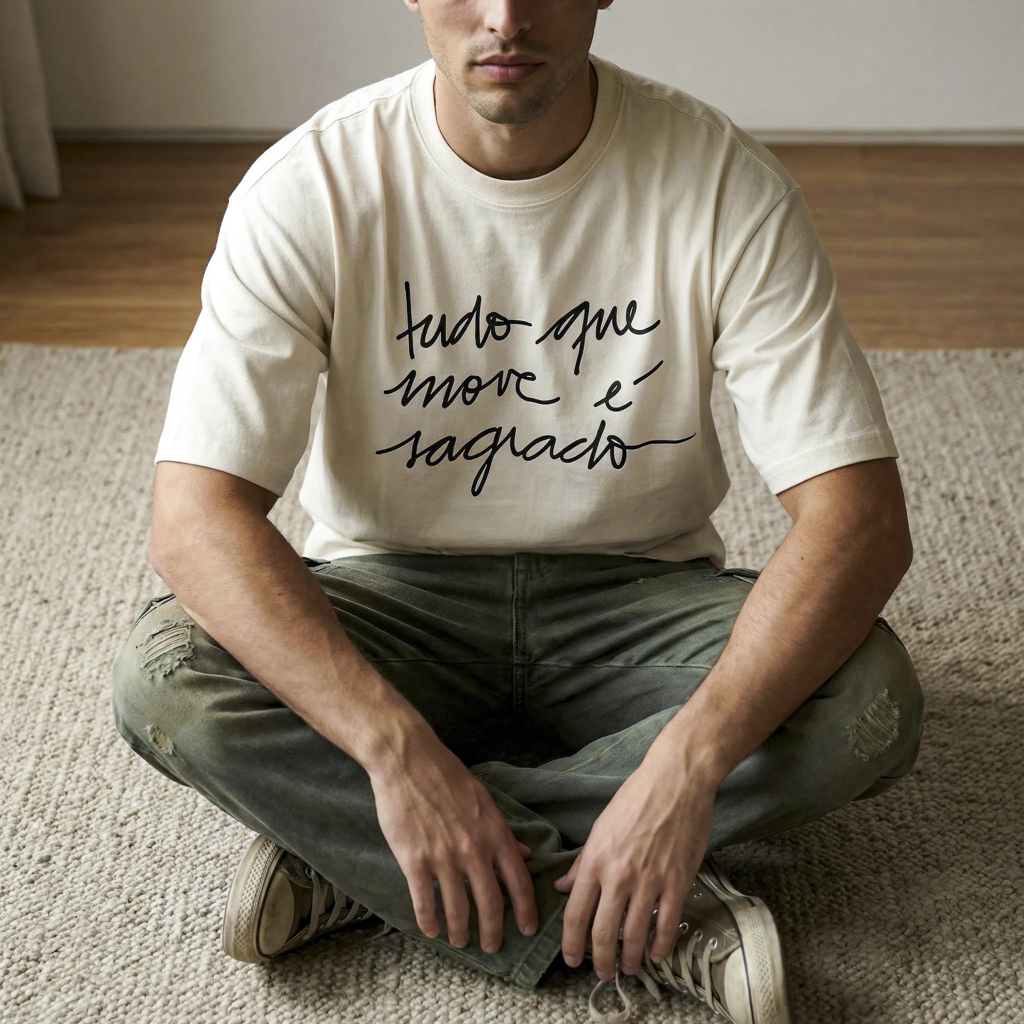 Camiseta Oversized tudomove Masculina Off-White