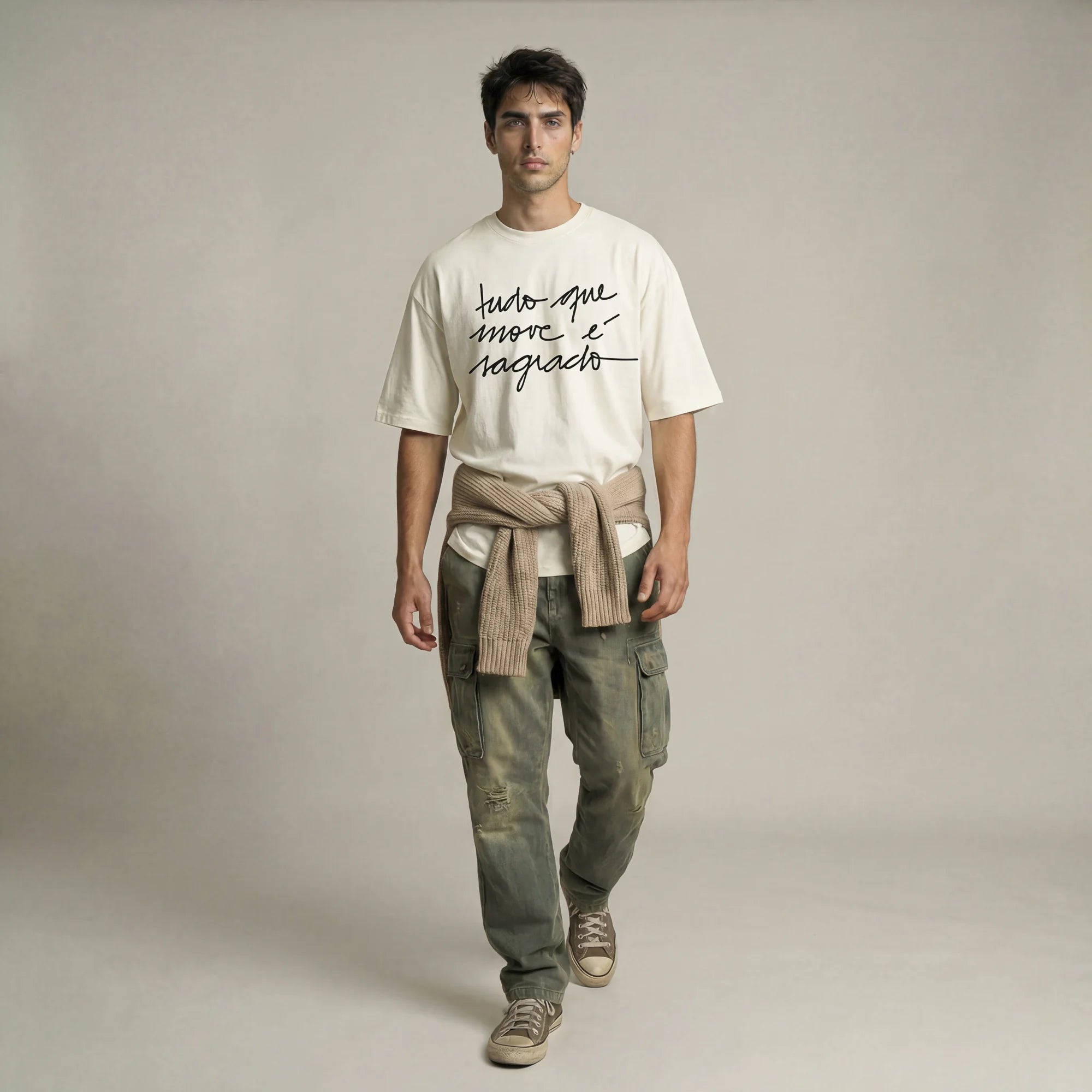 Camiseta Oversized tudomove Masculina Off-White