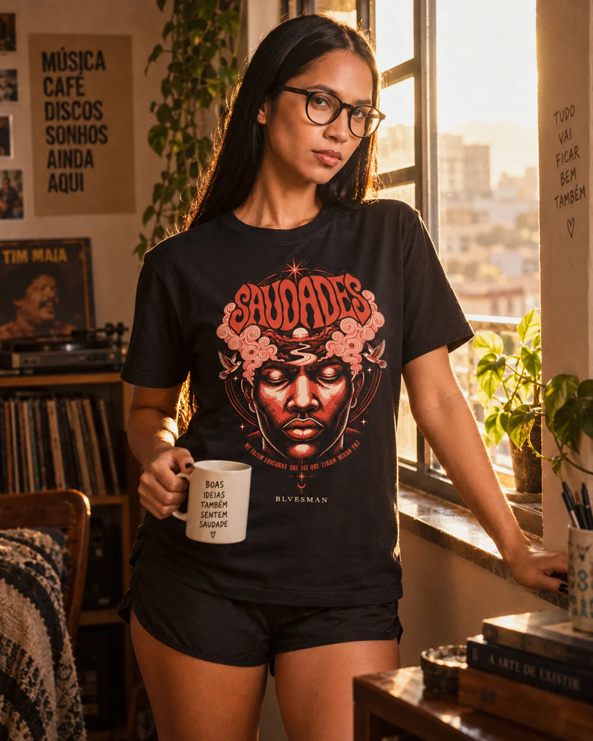 Camiseta Básica 20 Ligações Feminina Preto