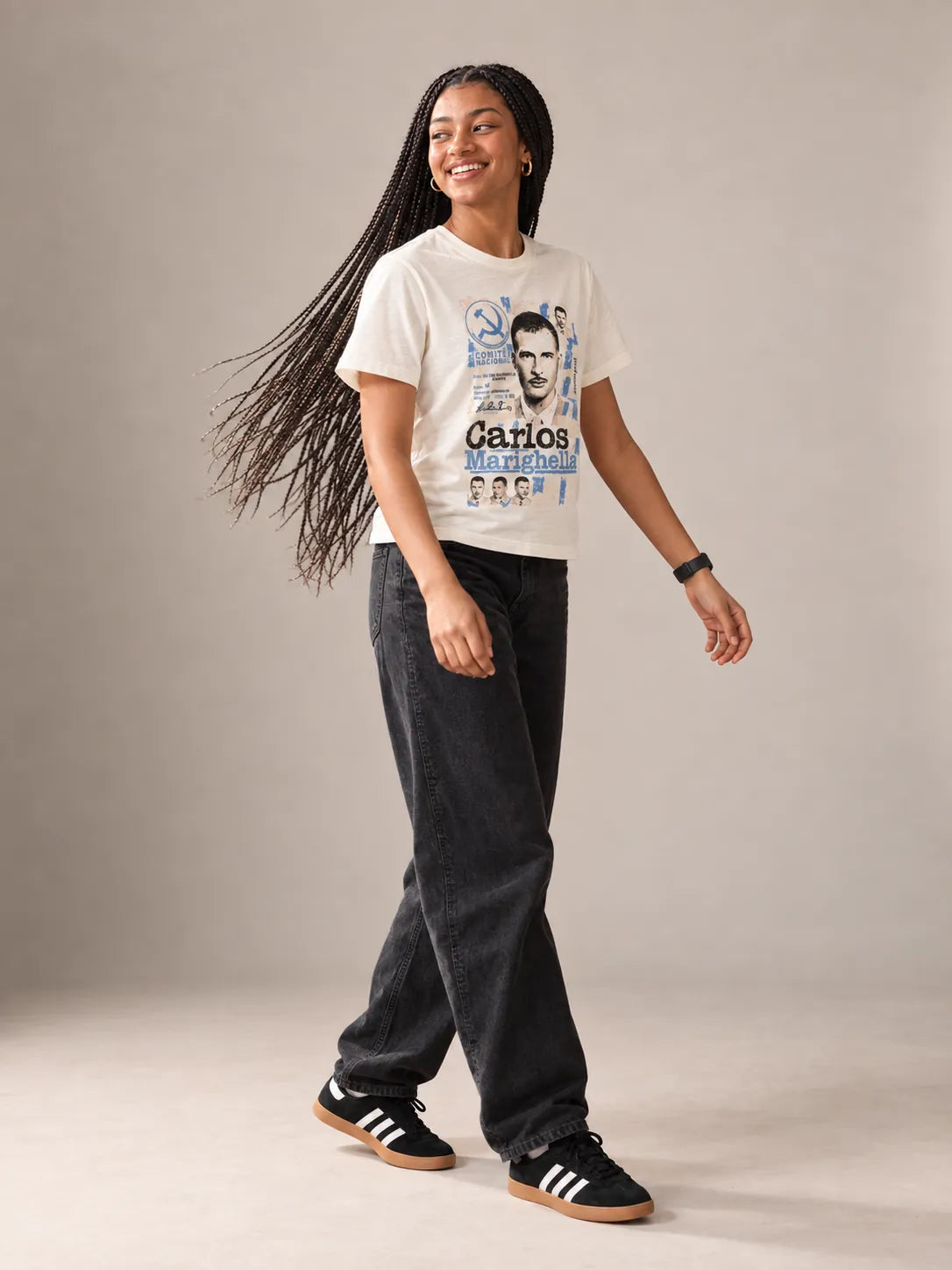 Camiseta Básica Carlos Marighella Feminina Off-White