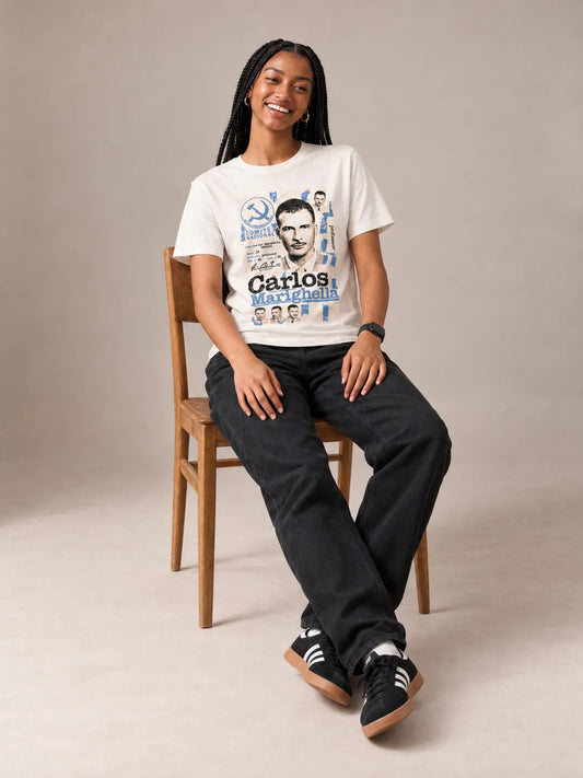 Camiseta Básica Carlos Marighella Feminina Off-White