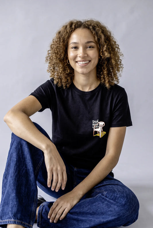 Camiseta Básica Divã Brasileiro Feminina Preto