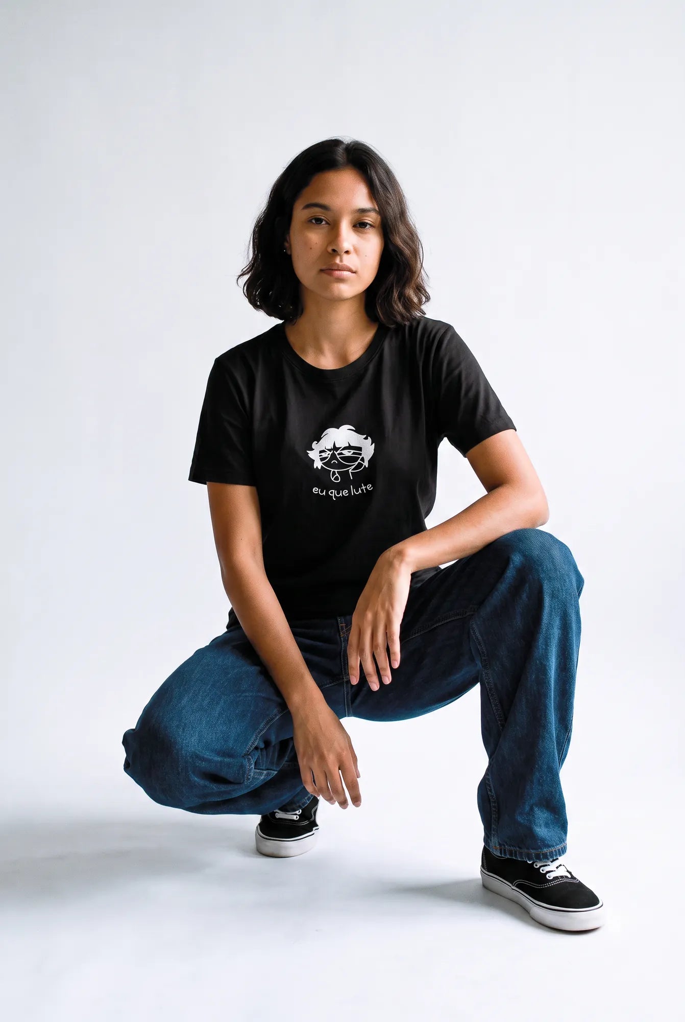 Camiseta Básica Eu Que Lute Feminina Preto
