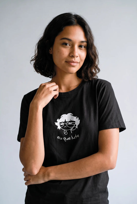 Camiseta Básica Eu Que Lute Feminina Preto