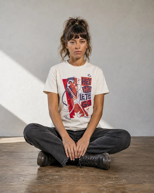 Camiseta Básica Hey Ho Let's Go Feminina Off-White